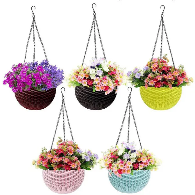 Pack of 4 Hanging Baskets (With Chains)