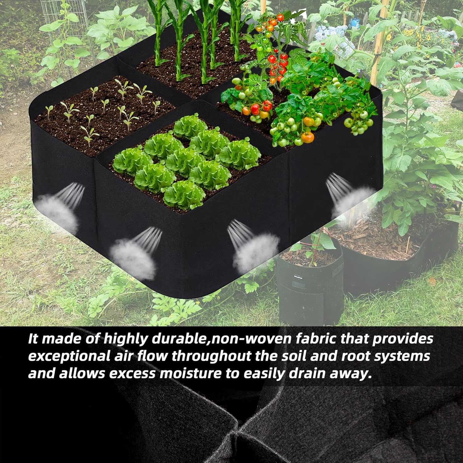Kiari (4 Grid) Grow Bag – Green (imported) - Image 2