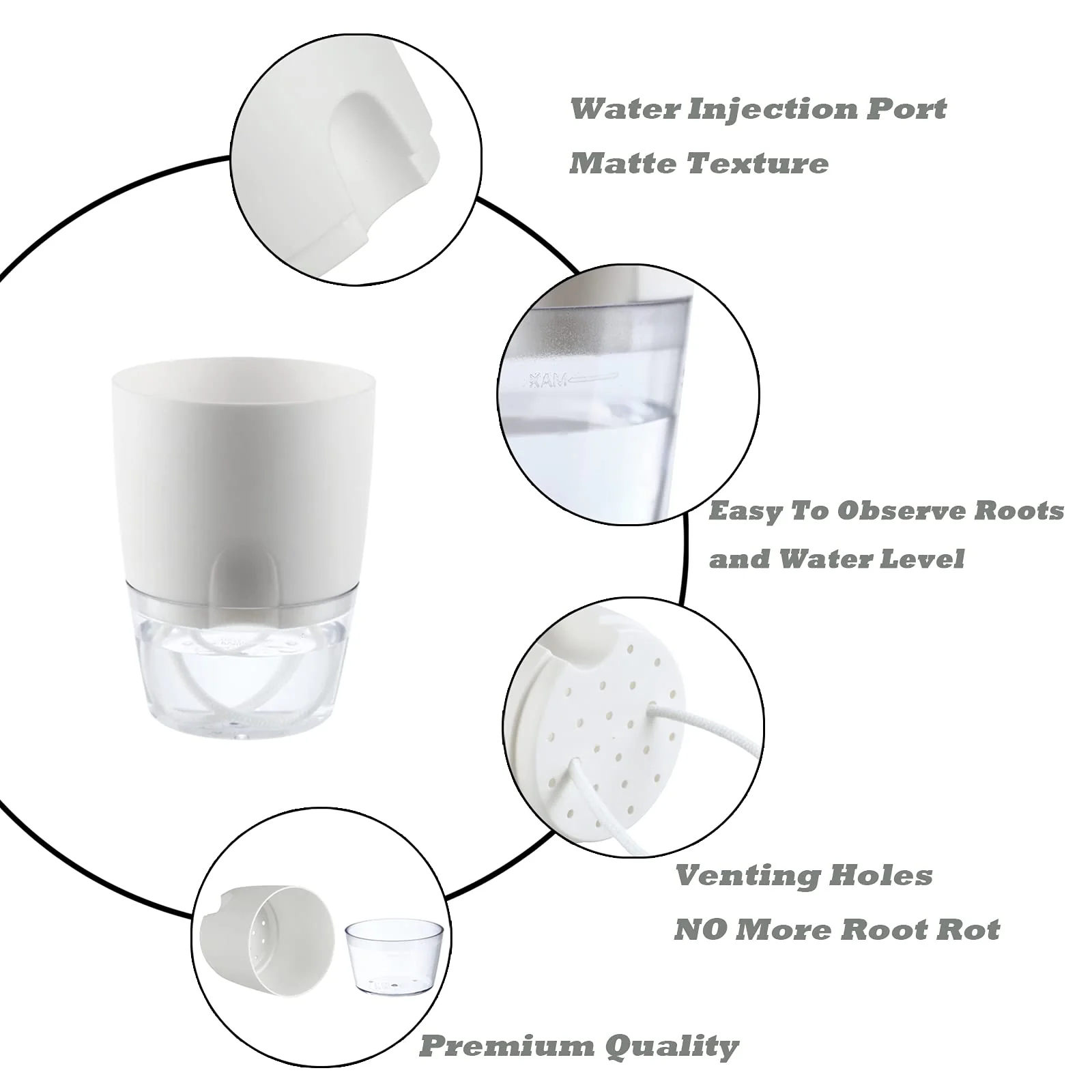 Self Watering Pots – White - Image 4