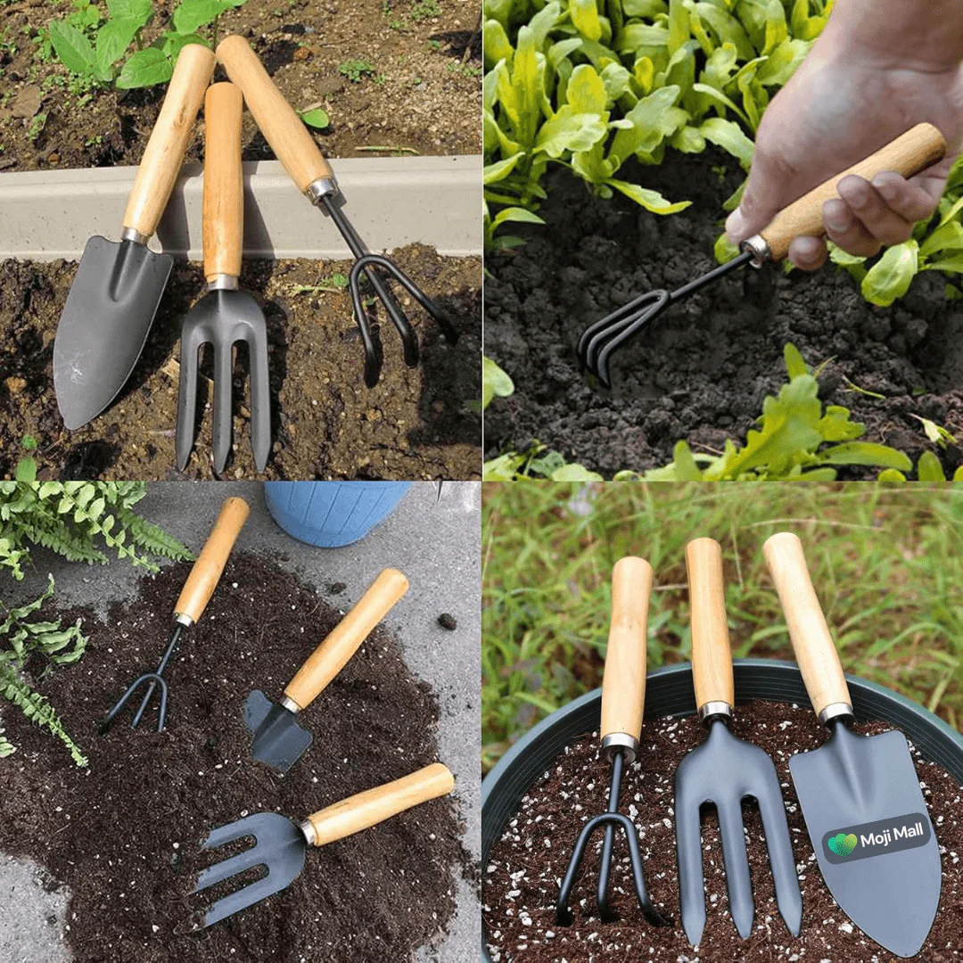 Shovels Set – Pack of 3 (Wooden Handle) - Image 3